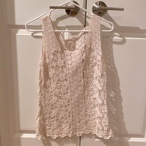 Cream lace tank